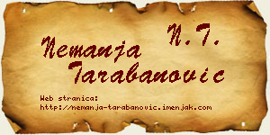 Nemanja Tarabanović vizit kartica